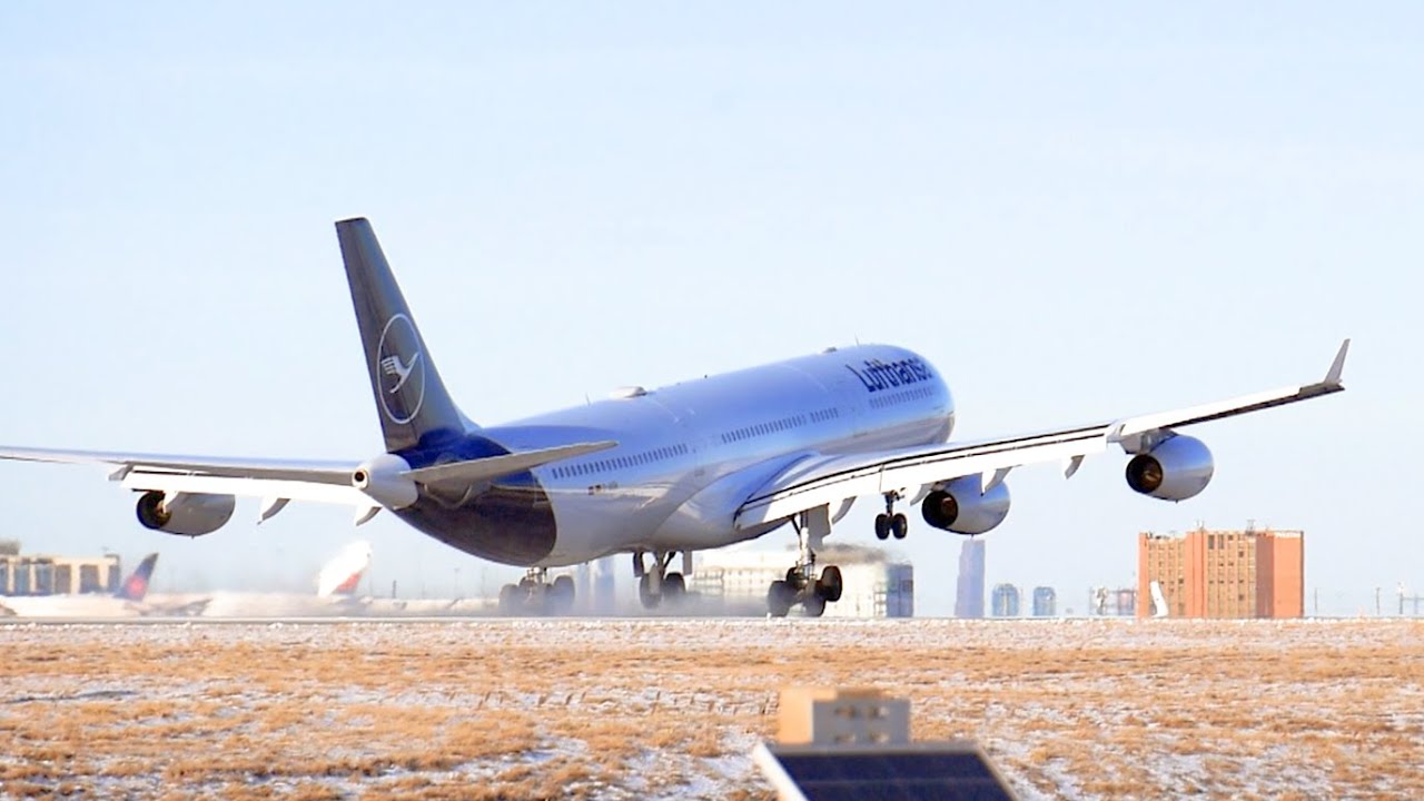 RARE Lufthansa A340-313 Landing on 06R - Toronto Pearson Arrivals