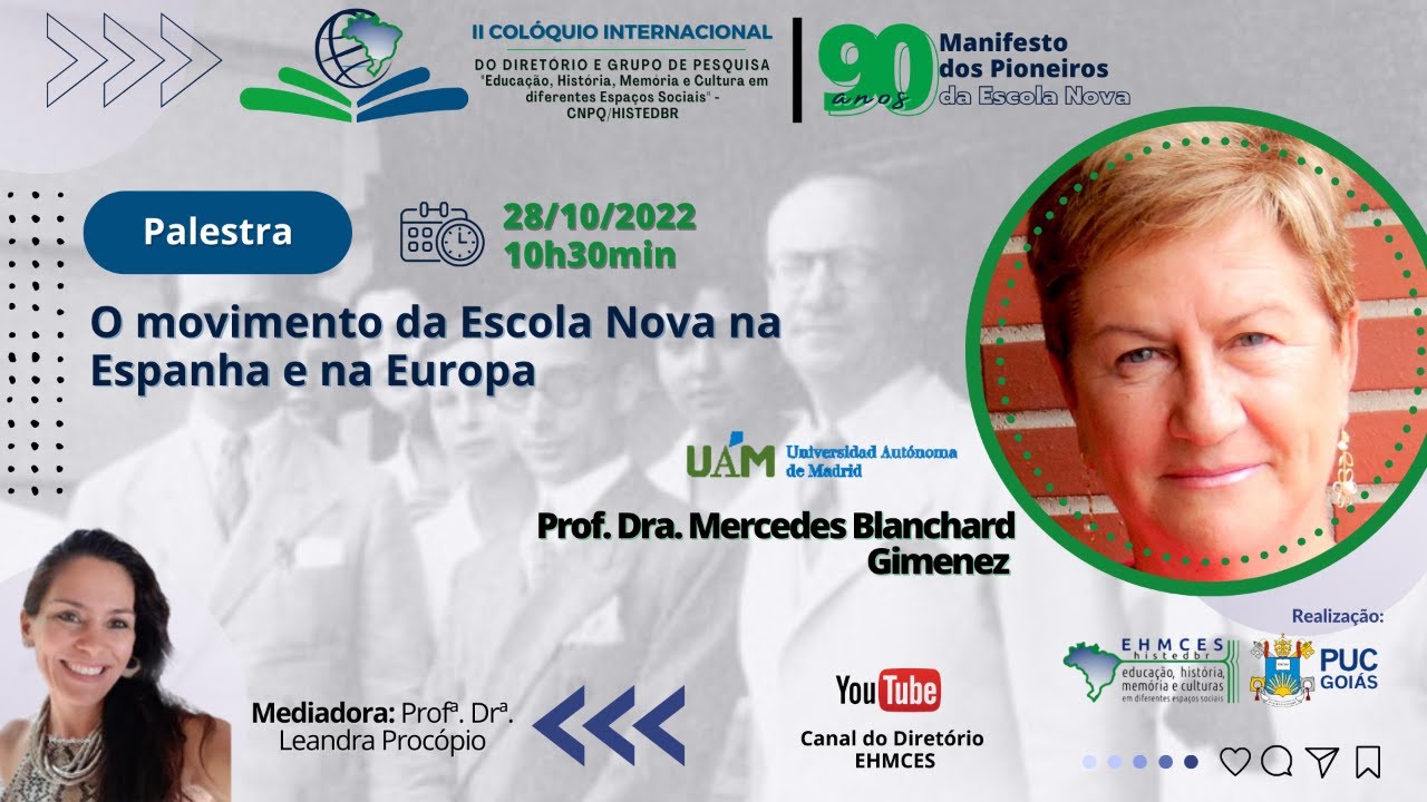 [PALESTRA 02] "O movimento da Escola Nova na Espanha e na Europa" - YouTube