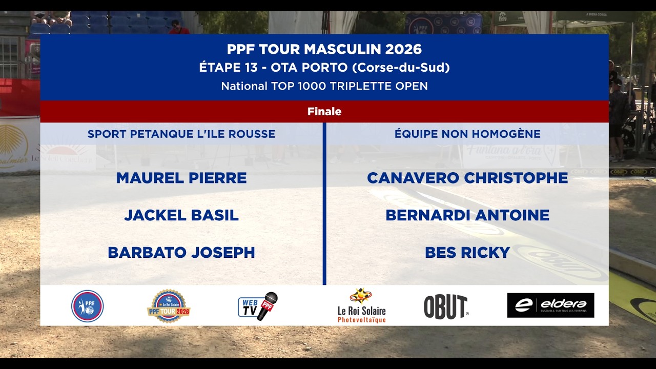 Miniature de la vidéo : PPF TOUR MASCULIN 2026 - Étape 13 - OTA PORTO (2A) - Finale - MAUREL vs CANAVERO.