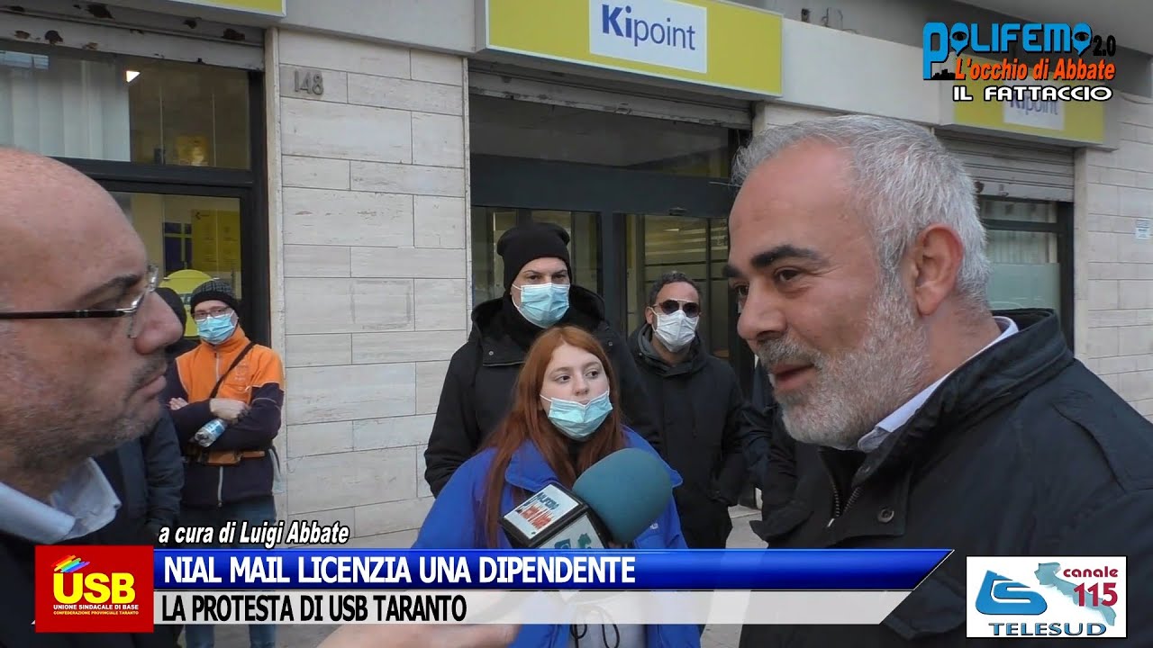 NIAL MAIL LICENZIA UNA DIPENDENTE LA PROTESTA DI USB TARANTO YouTube