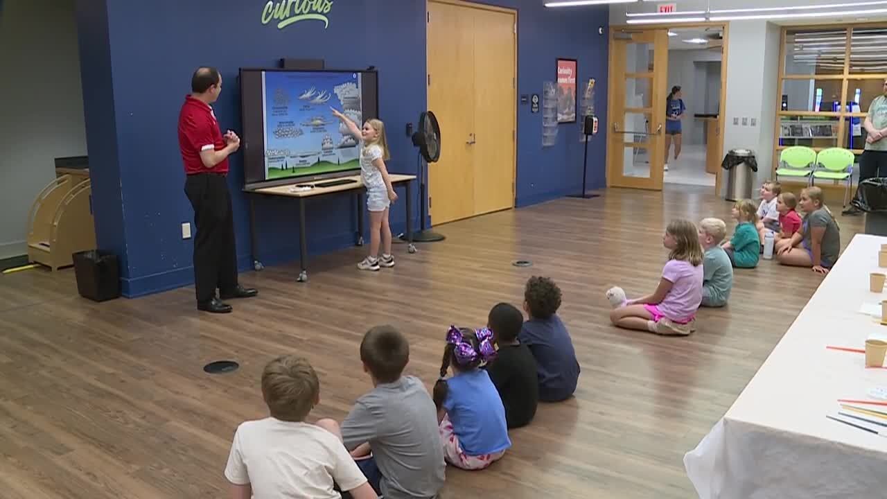 WIBW Doug Meyers talking about weather to kids
