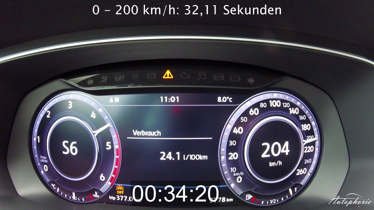16 Vw Tiguan Biturbo Diesel 240 Hp Acceleration 0 210 Kph 0 130 Mph Autophorie Youtube