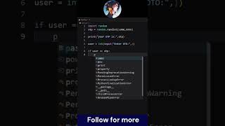 Build an OTP Generator in Python 🔐 | #python #coding #100DaysOfCode #LearningPython