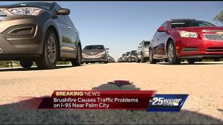 Brush Fire causes traffic problems near Palm City