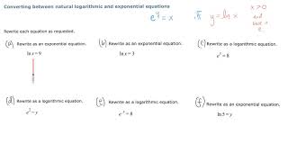 Converting Between Natural Logarithmic Equations and Exponential Equations Aleks Converting Between Natural Logarithmic And Exponential Equations