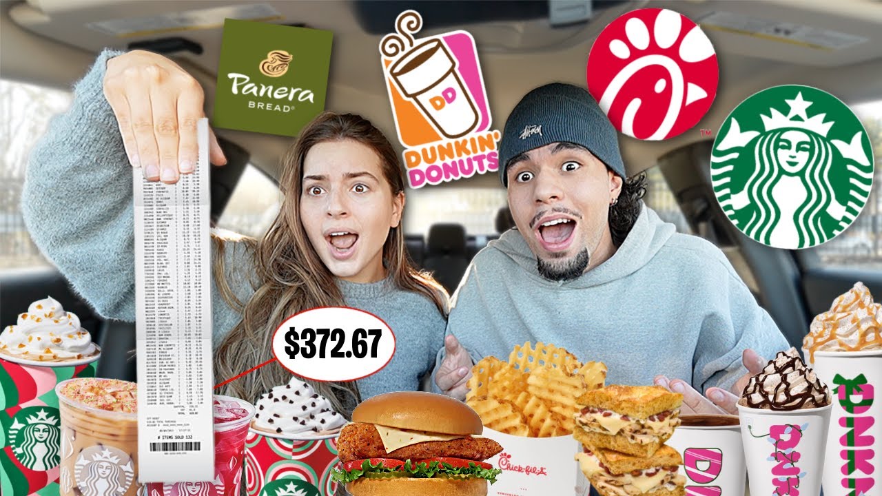 Letting The Person In front of Us Decide What We Eat For 24 Hours!! | Vlogmas Day #18