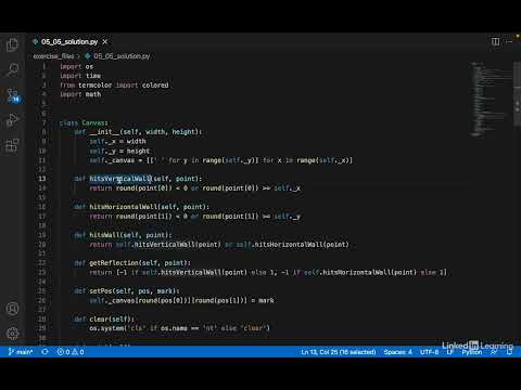 Solution Hitting  a wall | Python Essential Training