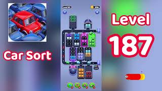 Car Sort Color Puzzle Level 187 Walkthrough 🚗🎨 | Mini Boss