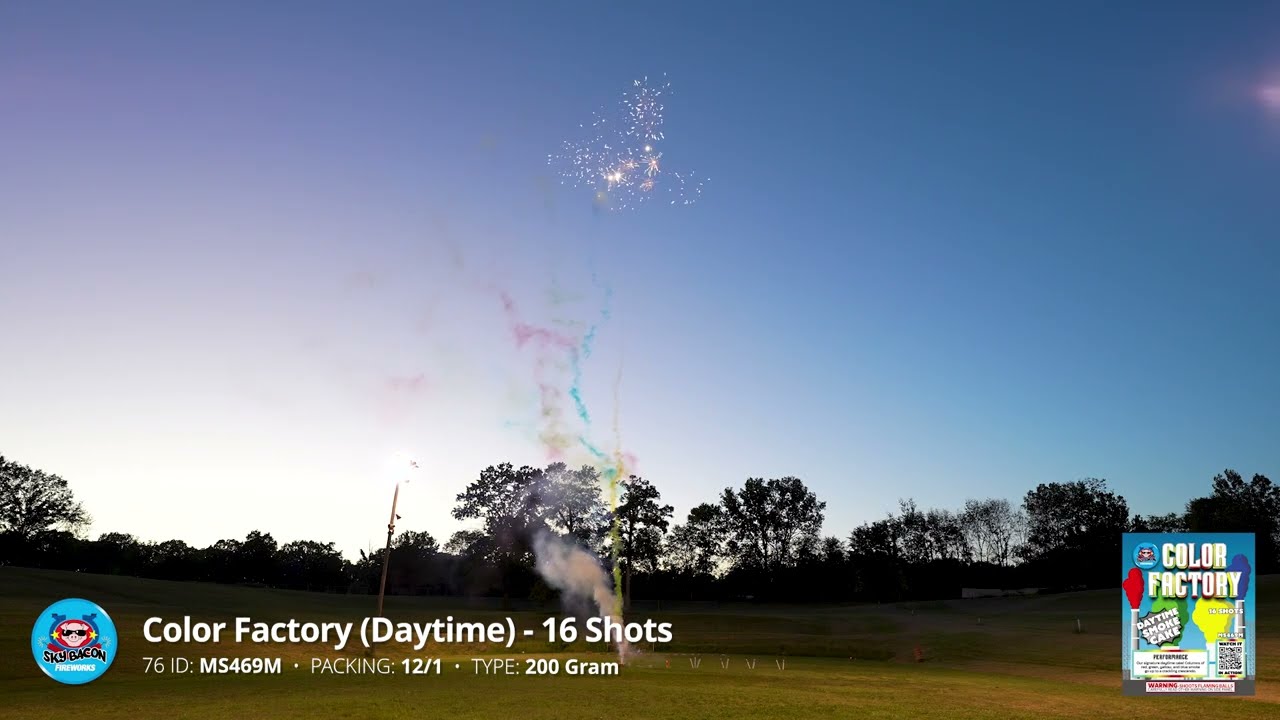 MS469M Color Factory - 16 Shot Daytime Smoke Cake 200g - Sky