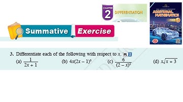 Differentiation summative exercise Q3  pembezaan latihan sumatif form 5 kssm textbook form 5