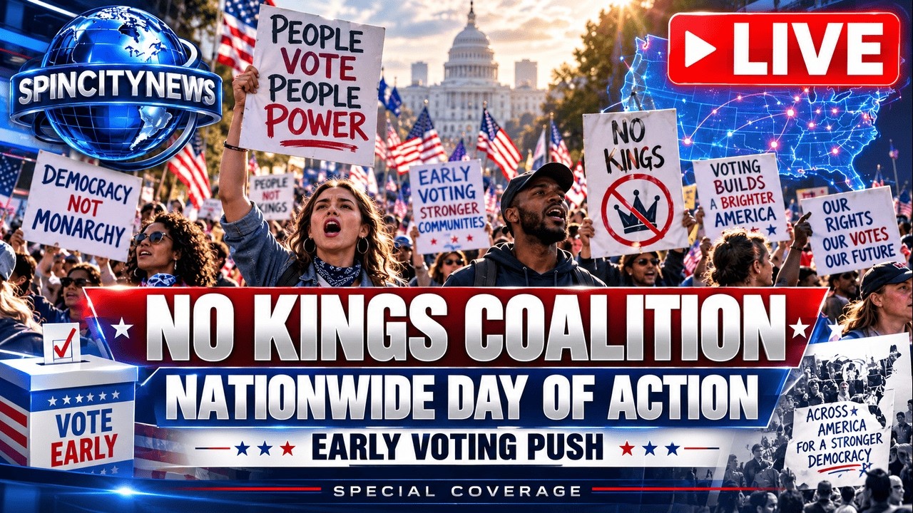 LIVE No Kings Coalition Day of Action to Encourage  Voting #NoKings #NoKingsCoalition #EarlyVoting 📱