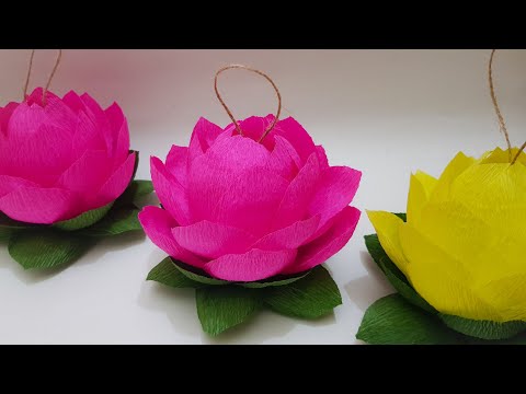 Video DIY - Lotus Lanter By crepe paper - Homemade... - youtube