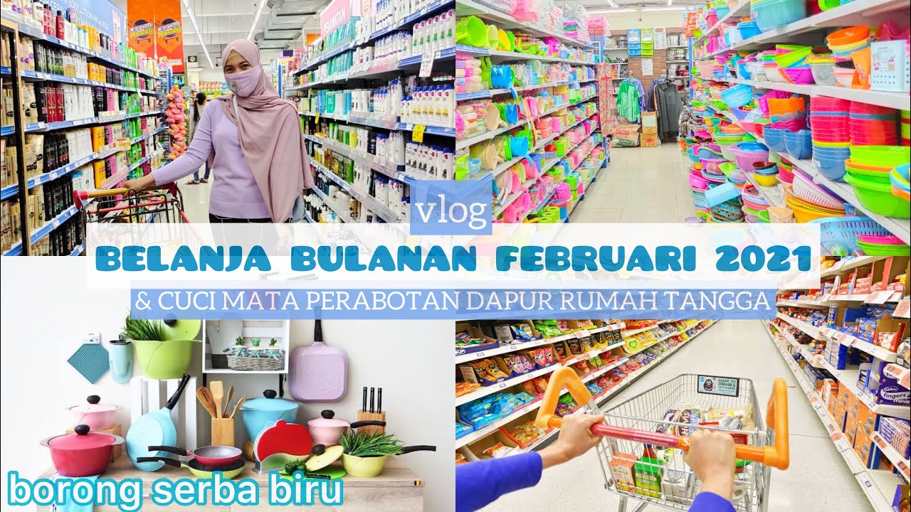 BELANJA BULANAN FEBRUARI & CUCI MATA PERABOTAN DAPUR RUMAH TANGGA Murah & Komplit | SERBA BIRU