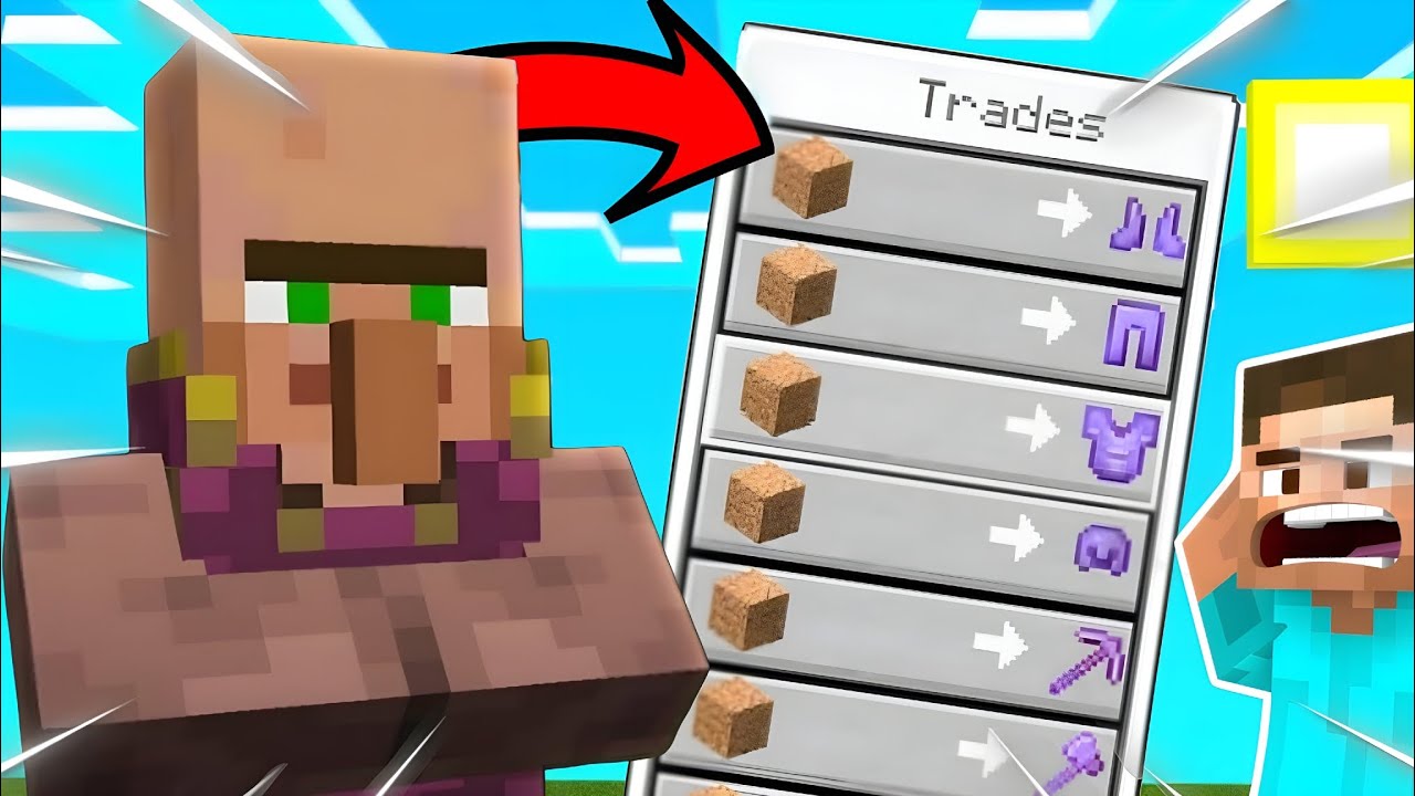 Minecraft but villager trade op items | casual noob