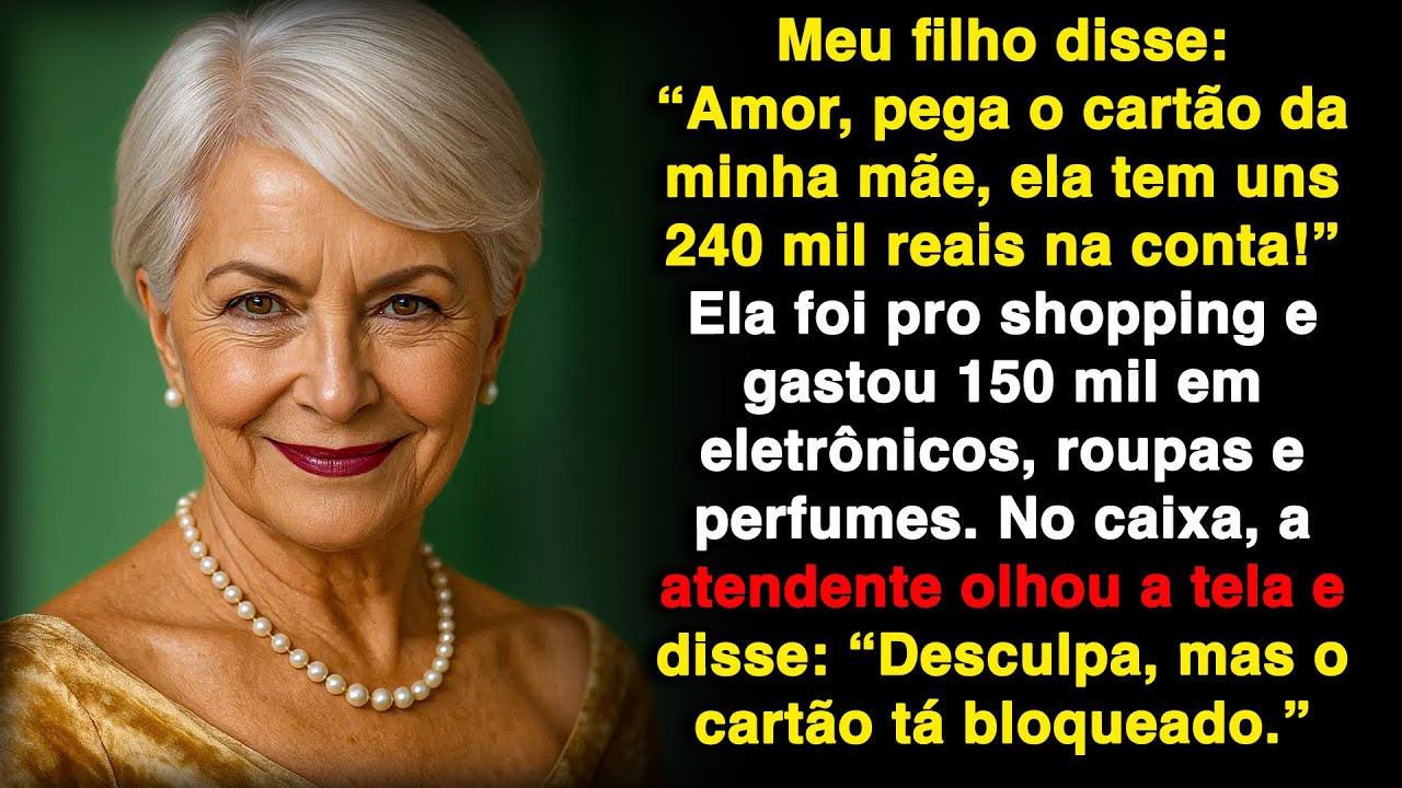 Meu filho disse: “Amor, pega o cartão da minha mãe — tem 240 mil reais, compra o que quiser!”
