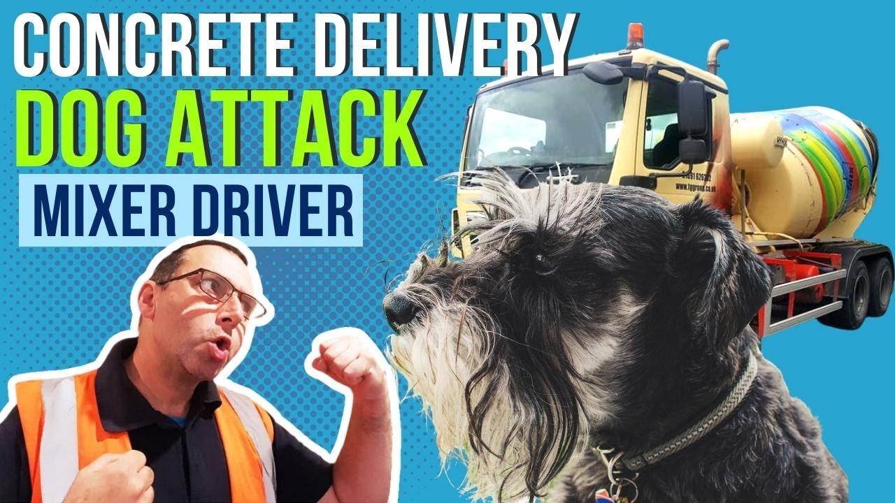 Concrete Delivery Mixer Truck Driver Attacked by a Dog!