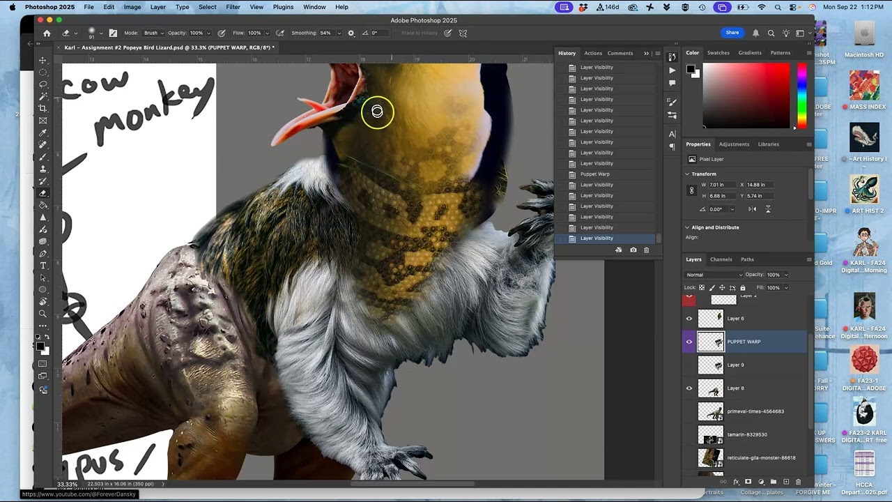 8  Puppet Warping to Improve the Pose of your Creature within Adobe Photoshop