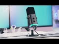 Microfone dinâmico FIFINE USB/XLR com controle RGB/conector de fon