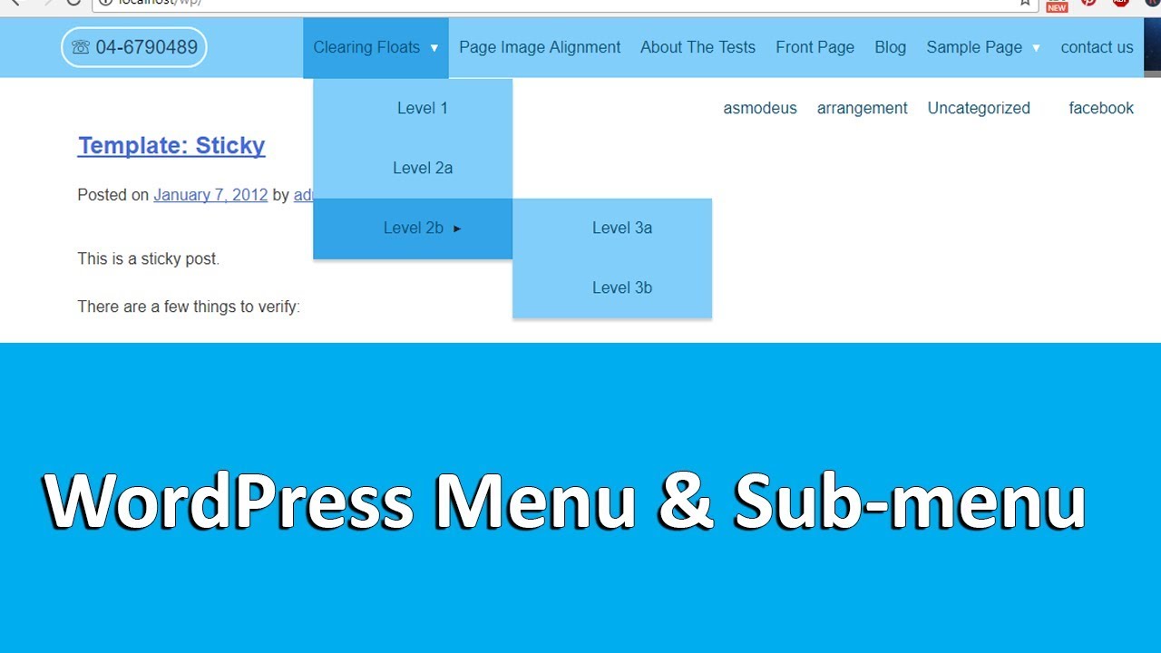 WordPress Menu & Dropdown Menu - Create & Manage - YouTube