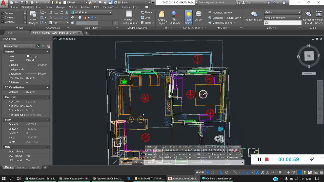 AUTOCAD 3D MODELLING IŞIK YERLEŞTİRME 2 weblight - YouTube