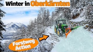 Forstweg-Action In Oberkärnten Winterdienst In Den Bergen Mit John Deere Power Und Springer Shl