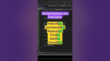 String functions in C#- Indexof, Concat, Replace, Trim, Split #coding #shorts #csharp #strings
