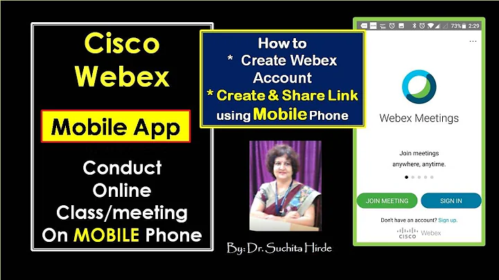 WEBEX: How to create link using MOBILE APP & Share using WhatsApp; Account Setting, Schedule meeting