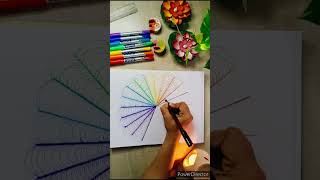 Easy Rainbow mandala art tutorial_relaxing satisfying _ day 2 #colouringvibes #fyp # 131