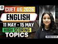 CUET UG 2026 English High Scoring Topics Based on 11-15 May Paper Analysis | Megha Ma'am