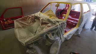 Mk2 golf gti -.into final epoxy and protecting the interior / a look at the new colour!
