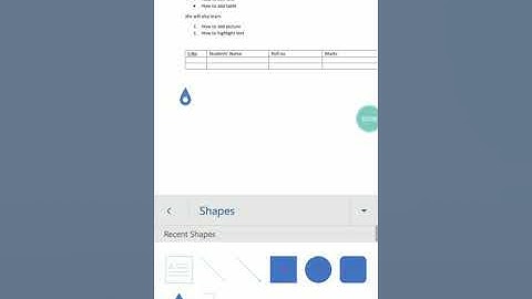 MS WORD MOBILE: Insert shapes