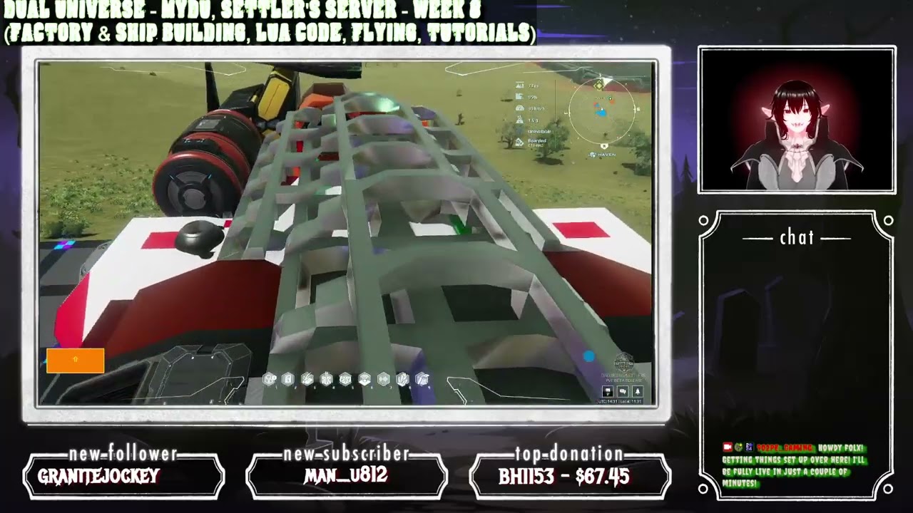 Dual Universe - myDU, Settler's Server - Week 8 (factory & ship building, LUA code, flying, tutorial