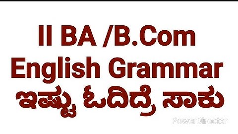 BA /B.Com English language grammar in kannada |essay writing |English essay writing