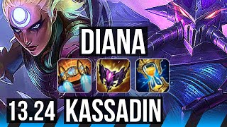 DIANA vs KASSADIN (MID) | 21/3/11, 65% winrate, 6 solo kills, Legendary | NA Master | 13.24