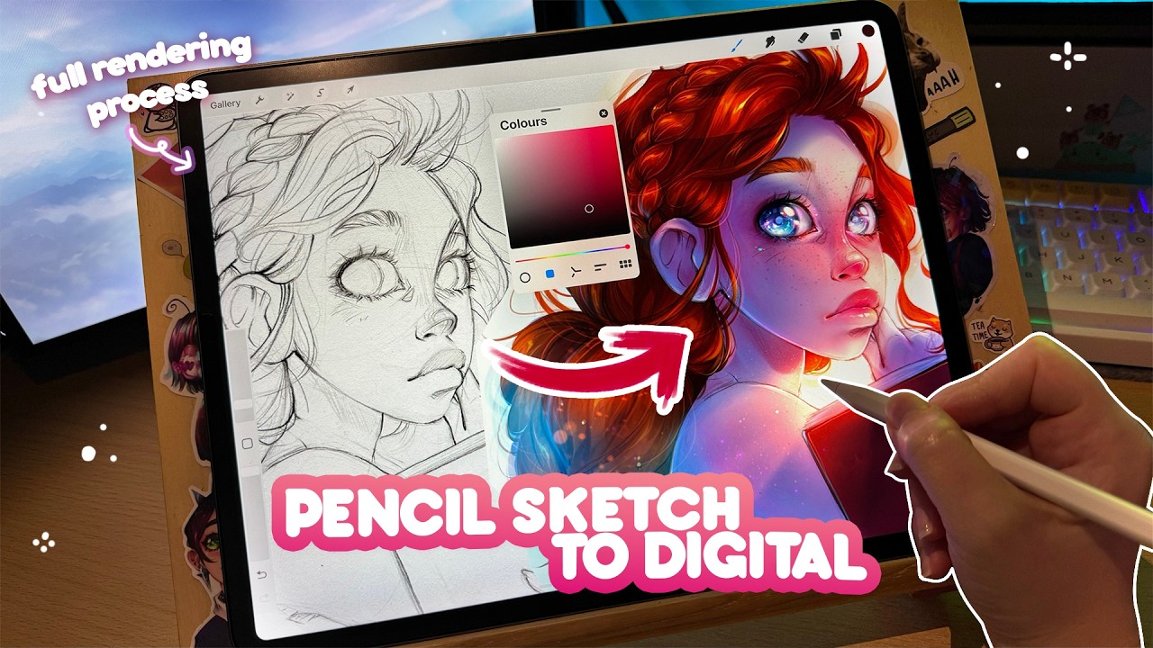 Digital Coloring Process ✎*✧ draw with me, how to color a traditional sketch ★