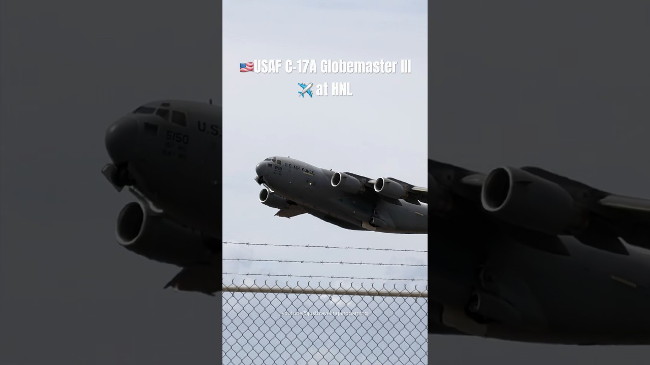 🇺🇸 USAF C-17 Globemaster III at HNL🏝️ 