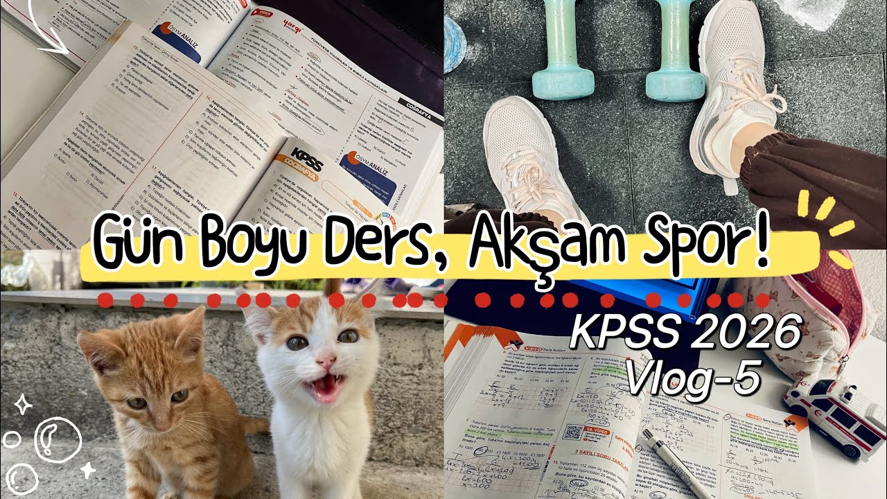 KPSS 2026-Vlog 📒Gün Boyu Ders, Akşam Spor!  💪🏻 