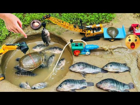 Catch fish using mini water pump | fishing exciting | diy tractor ...