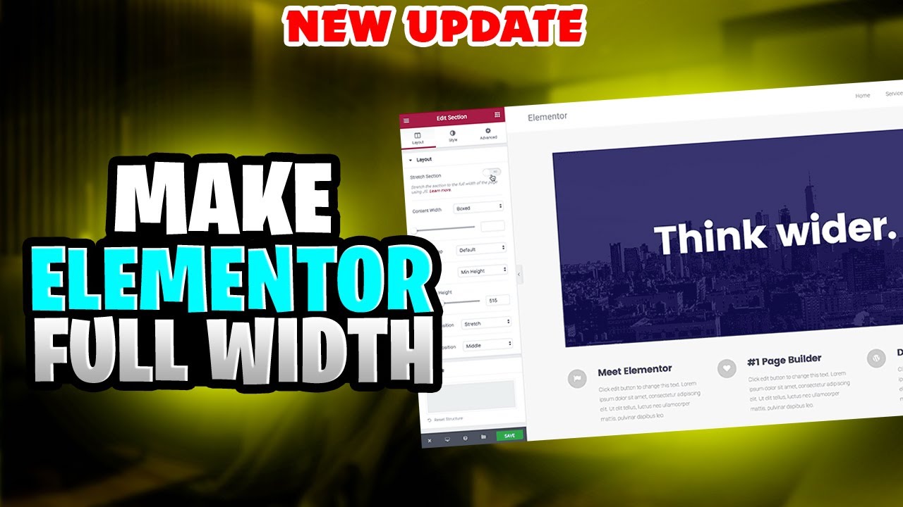How to Make Elementor Full Width | Create A Full Width Page On ...