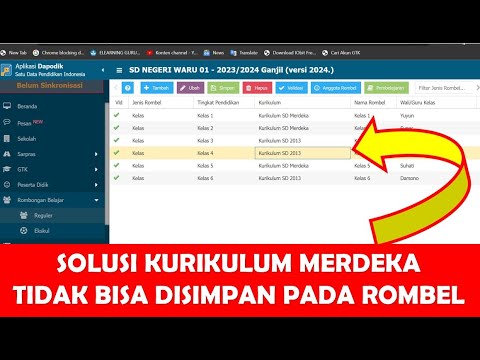 SOLUSI KURIKULUM MERDEKA TIDAK BISA DISIMPAN PADA ROMBEL DAPODIK 2024