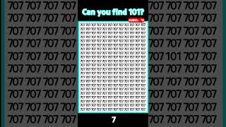 Can you find 101? #shorts #FindTheNumber #FocusTest #CanYouFind #SpotTheNumber #YouFailYouLose