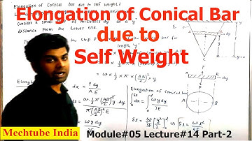 Elongation of conical bar due to self weight | Strength of Materials | M05L14 Part-2 | Mechtube