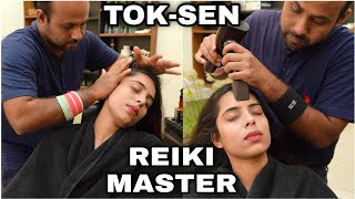 TOK-SEN MASSAGE THERAPY BY REIKI-MASTER TO NANCY, HEAD MASSAGE TO REDUCE HEADACHE #ASMR