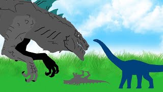 Diplodocus vs Zilla ( Godzilla 1998 ) - Funny Dinosaurs Cartoons