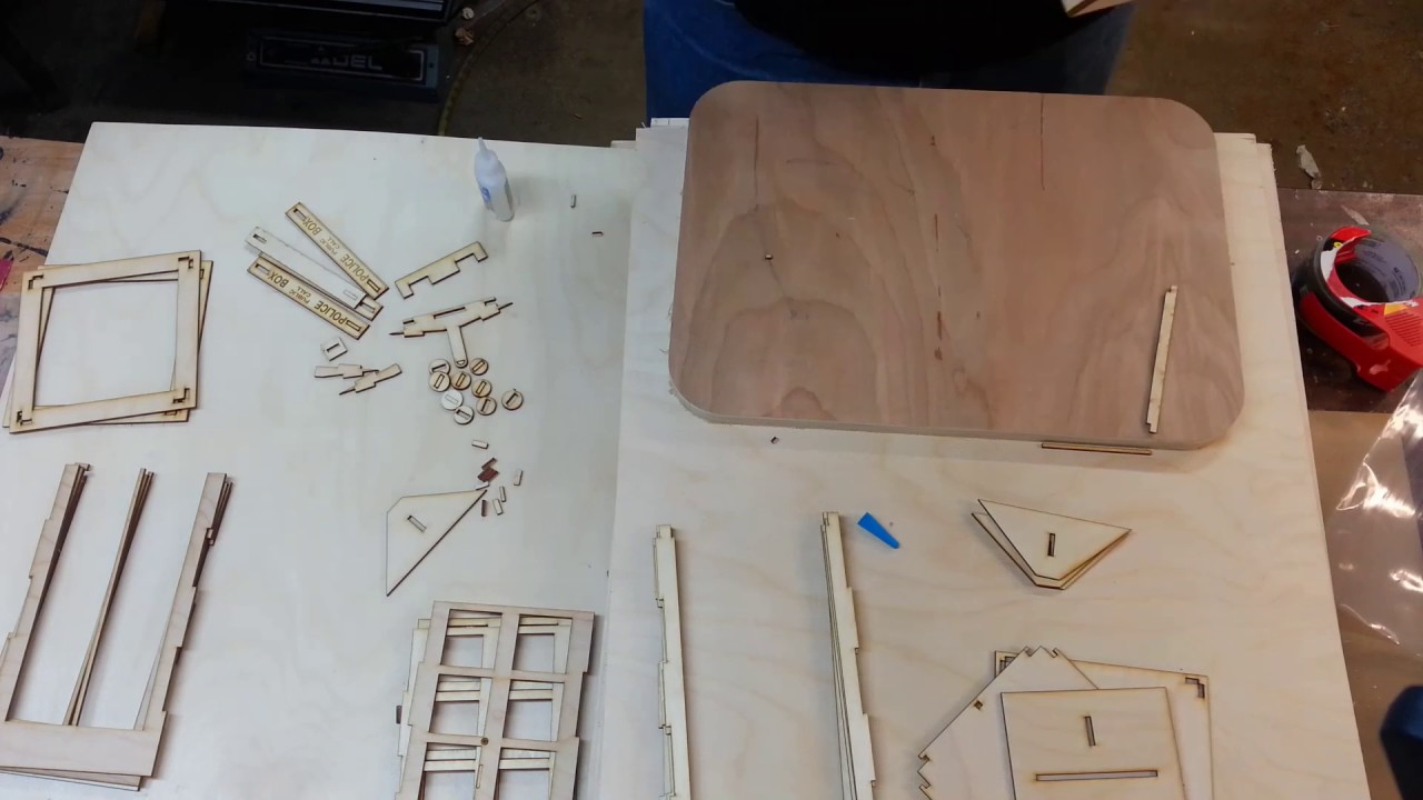 Laser cut and build of the Tardis. plans from makecnc.com