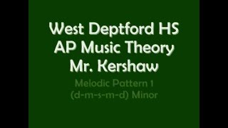 Melodic Pattern 1 - Minor