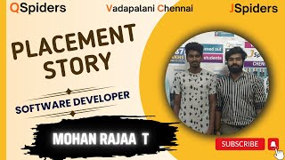 Success story of Mr.Mohan Rajaa T as a software Engineer  Qspiders vadapalani Chennai