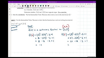 3.6  Using The Intermediate Value Theorem to Prove a Root Exists in a Given Interval