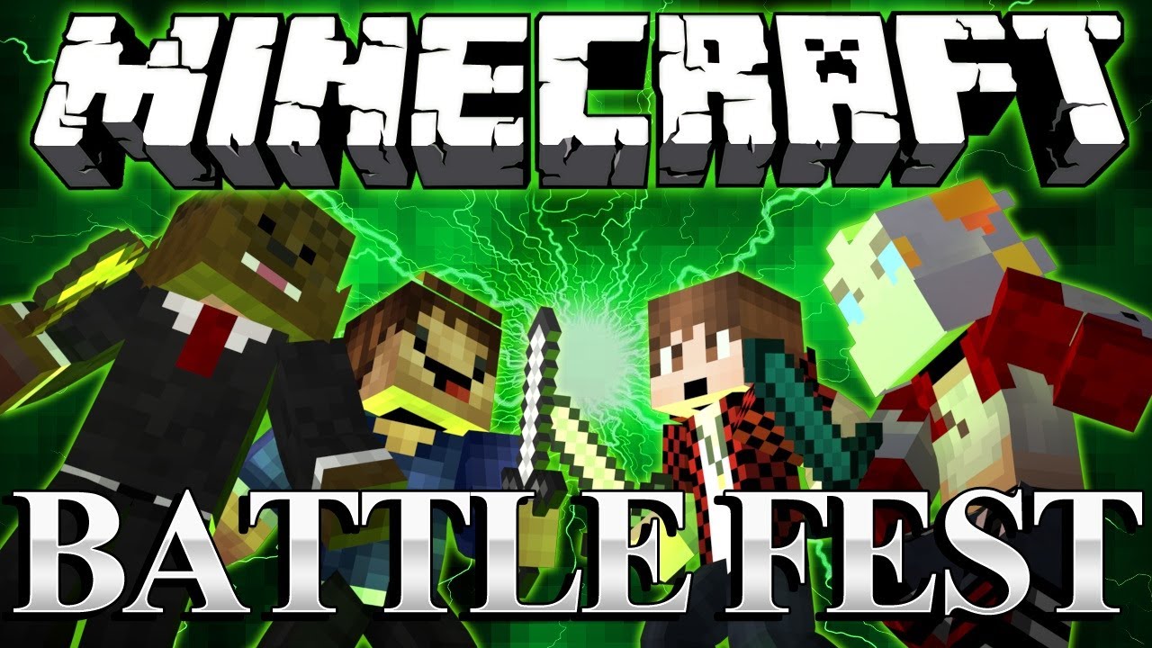 1VS1VS1VS1 Minecraft BattleFest Minigame w/ BajanCanadian, NoochM, and Woofless | JeromeASF