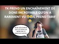 TK PREND UN ENCHAÎNEMENT DE DONS INCROYABLE😂 IL RECOIT UN CACHIER DE VACANCE DE NIVEAU CP 😭😂